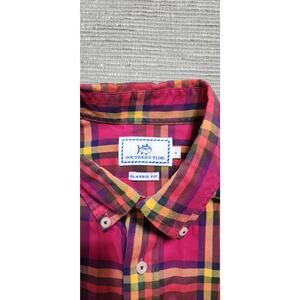 Southern Tide Men’s Classic Fit Plaid Button-Down Shirt Cotton Small
